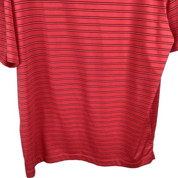 Men’s NIKE Dri-Fit Golf Striped Polo Coral striped Shirt Short Sleeve Size Large - Picture 8 of 10